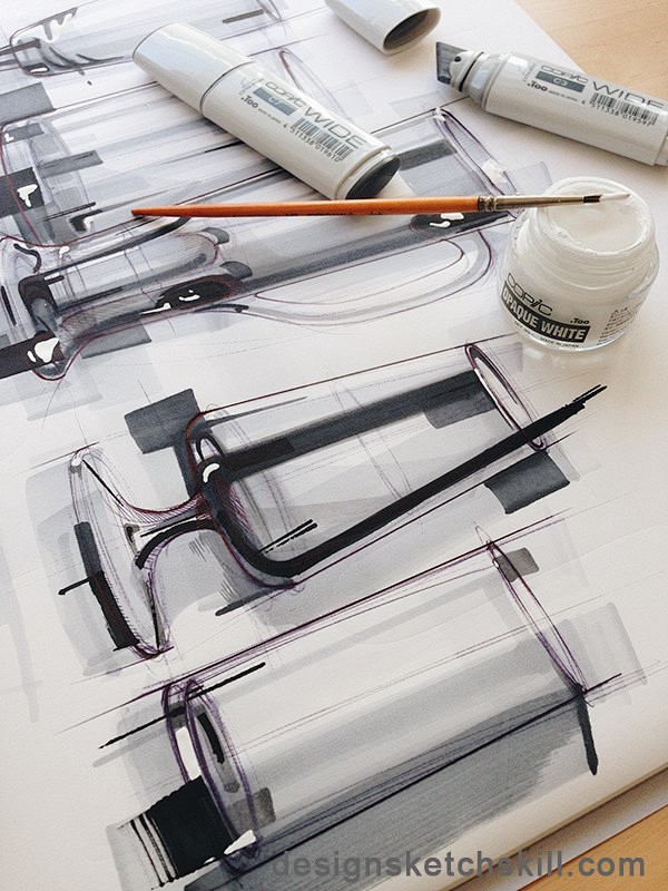 COPIC马克笔绘制吸尘器手绘教程-手绘...