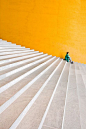 Yellow Wall of building, White concrete stone steps. Great modern architecture photography {Part 2}: 
