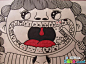 儿童手绘优秀线描马克图：刷牙的女孩 - 5068儿童网