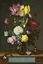 16世纪油画里的插花艺术。巴洛克风格画家 Ambrosius Bosschaert