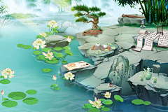 蓝色的柠檬采集到古风背景