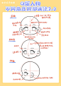 零基础·各角度Q版五官脸型教程！超简单！