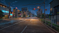 City anime background art