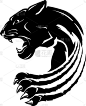 Black Wild Panther Abstract Silhouette