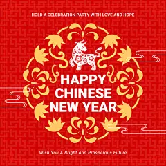 Happy Chinese New Year Template Fashion Simple Style Poster Instagram Post