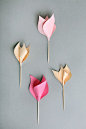 DIY Paper Tulips 简单的纸艺玉兰花