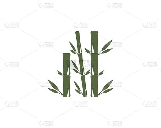Bamboo leaf icon vector素材-花瓣网