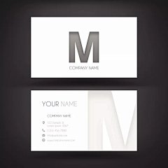 名片模板-以字母“M”插画素材