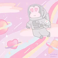 宇航员兔兔，很温柔的颜色   ins.woozootokki
#手绘素材# #焕新吧生活# @微博美学 ​​​​