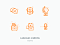 Language learning icons orange 2x