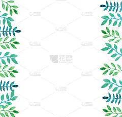 海藻框，水彩插画设计邀请，横幅，海报，传单