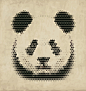 大熊猫马赛克插画图片