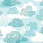 133702 Passing Clouds Blue from First Light by Eloise Renouf for Cloud9 Fabrics: 