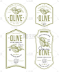 橄榄油徽章标签设计集。