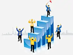 矢量蓝色柱状图ai免抠素材_新图网 https://ixintu.com 卡通 手绘 蓝色 商务 柱状图 矢量