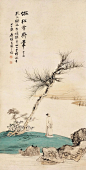 张大千——人物画 | 
张大千 (1899-1983) 四川内江人，20世纪中国画坛最具传奇色彩的国画大师。早期在山水画方面卓有成就。后旅居海外，画风工写结合，重彩水墨融为一体，开创了新的艺术风格。张大千作品题材广泛，人物、山水、花鸟、走兽皆精。画人物多采古装，借人物以抒情怀；画翎毛花卉或工笔或写意，清润秀丽，落落大方；山水涉笔成趣，点画新奇，富有诗意。晚年常用泼墨、泼彩描绘风景，独具风格。