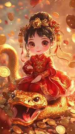 蛇年素材背景形象设计蛇主题 小年除夕蛇年通用(224)