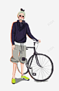 骑自行车的男人高清素材 交通工具 出门 潮男 自行车 免抠png 设计图片 免费下载