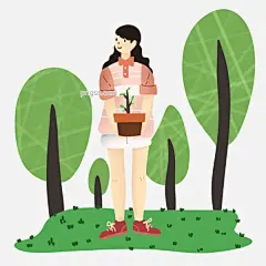 春天植树节环保宣传女孩图片大小2000x2000px 图片尺寸0.98 MB 来自PNG搜索网 pngss.com 免费免扣png素材下载！保护环境#扁平人物#草地#春天#地球#公益#红色#花盆#环保#卡通人物#卡通手绘#绿色#绿叶#