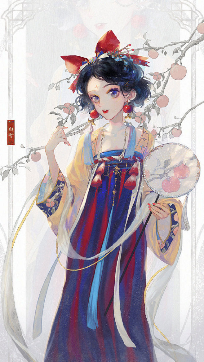 一组古风迪士尼人物插画，太美了 插画师：...