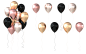 3d-render-illustration-realistic-glossy-pink-golden-silver-black-balloons-isolated-white