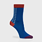 Paul Smith Women's Blue And Burgundy 'Dogtooth' Socks : - Paul Smith women's blue socks with a tonal 'Dogtooth' jacquard on each ankle.