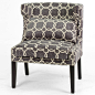 美式深灰色雪尼尔布艺沙发椅几何图案时尚软包实木单人铆钉休闲椅 原创 设计 新款 2013