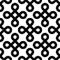 抽象无缝图案背景。黑色鲍文结，或环方，设计元素的对角线安排孤立的白色背景。矢量图
