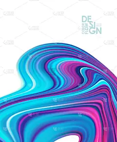 矢量现代彩色流动海报背景.抽象波液体形状.