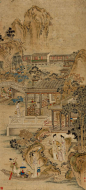 Gai Qi (b. 1773～1828) FIGURES Hanging scroll； ink and colour on paper  改琦 (b. 1773～1828) 賞春圖 立軸 設色紙本  124 x 56 cm. 48 7/8 x 22 in. 約6.2平尺  鈐印：改伯韞印、玉壺外史 題識：玉壺外史改琦寫。 藏印：曼農平生真賞