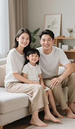 温馨的一家三口家庭全家福图片