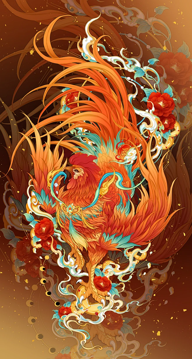 【十二生肖系列—酉鸡】_一枚小奶熊__插画师作品_涂鸦王国gracg.com-花瓣网