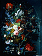 18世纪荷兰著名花卉画家Jan van Huysum（1682-1749)在欧洲声望很高，其画作也被人们广为临摹。