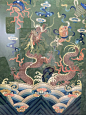 清代 题材《苍龙教子》盘金绣。尺寸159*62。