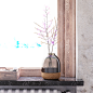Pitaro vase : Pitaro is a vase made of blown glass and natural cork