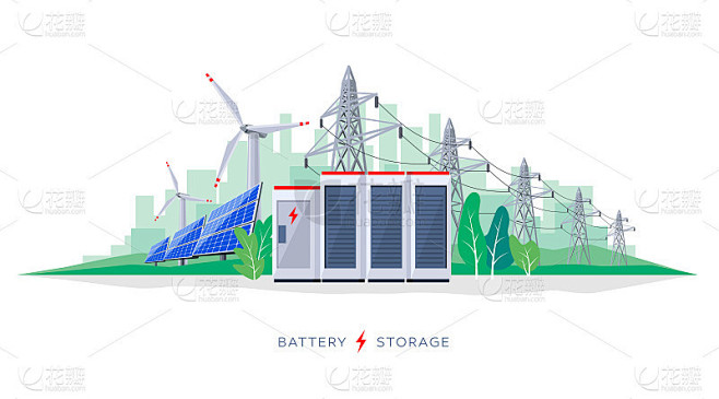 可再生太阳能和风能电池储能智能电网系统与...