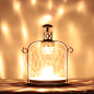 欧式铁艺玻璃烛台古典蜡烛台摆件装饰风灯 水泡涟漪上品