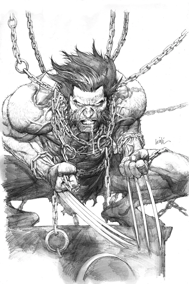 Wolverine SDCC print pencils by leinilyu on deviantART-花瓣网