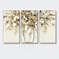 天画装饰画简约有框画客厅餐厅卧室现代简约拼套三联画油画花卉2.jpg (800×800)