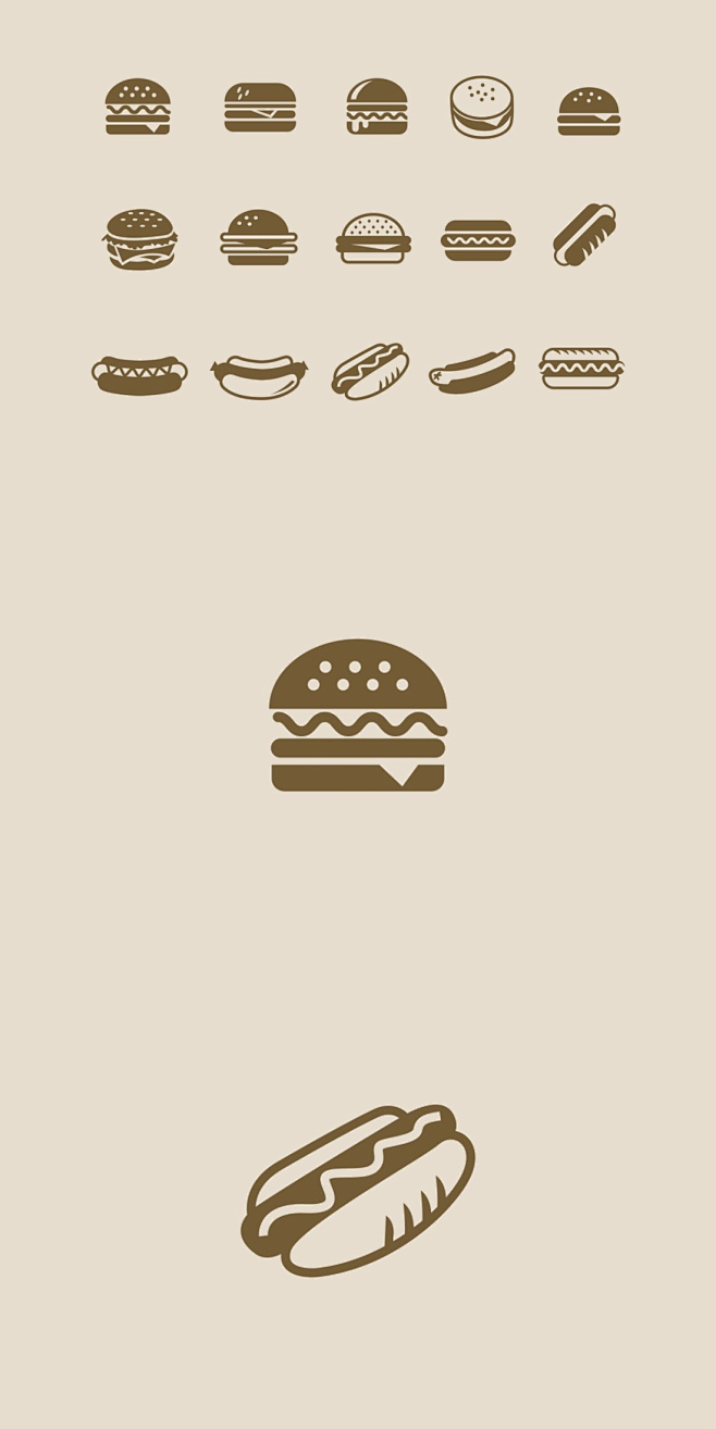汉堡 热狗 图标 设计素材