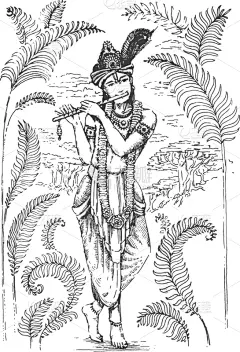 进行中,毗湿奴,神,长笛,传统,建摩斯达密节,传统节日,女人,问候