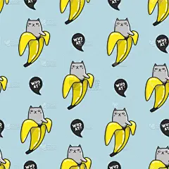 猫,香蕉,式样,幽默,永远,创造力,可爱的,平视角,纺织品,食品