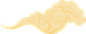 牛年中国风金线国潮插画云