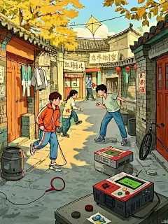 胡同时光机：8090京味儿童年对比绘 - 小红书