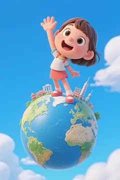 小朋友创意旅行人物模型