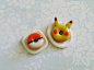 Pikachu and Pokeball Donut Charms by MostlyHarmlessGifts on Etsy, $4.80