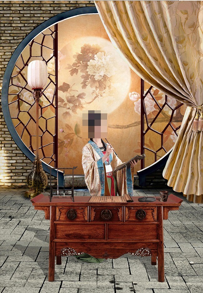古代美女,古典,屏风,美女,桌子,毛笔,...