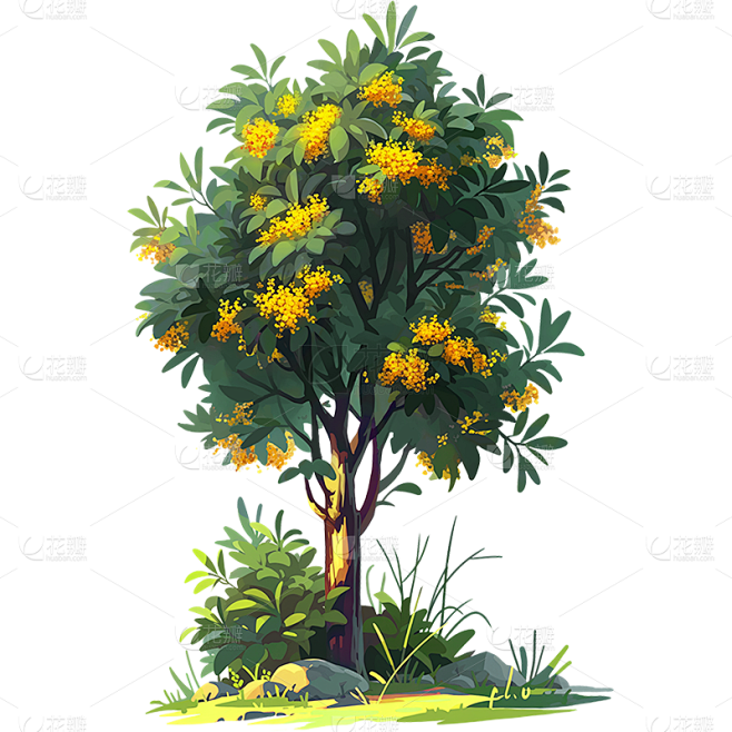 植物通用插画树元素素材