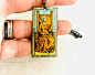 Tarot Card Necklace ~ Vintage French Tarot Card Jewelry  ~Enamel Tarot Card Necklace - La Justice