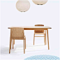 原创设计 弯曲木美学实木橡木北欧餐桌椅组合汉娜一桌四椅-tmall.com天猫